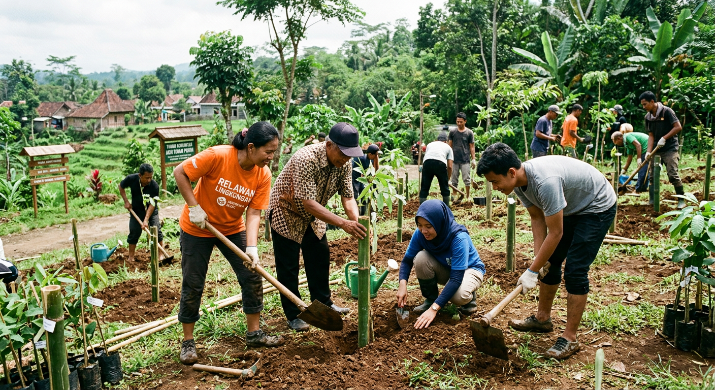 LIVESGP LANGKAT Hijau - Program lingkungan seperti gotong royong dan penanaman pohon.